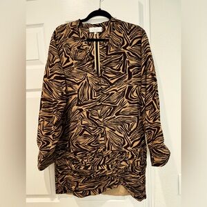 Designer Dress - exotic print - size Medium Mini dress - light cotton blend